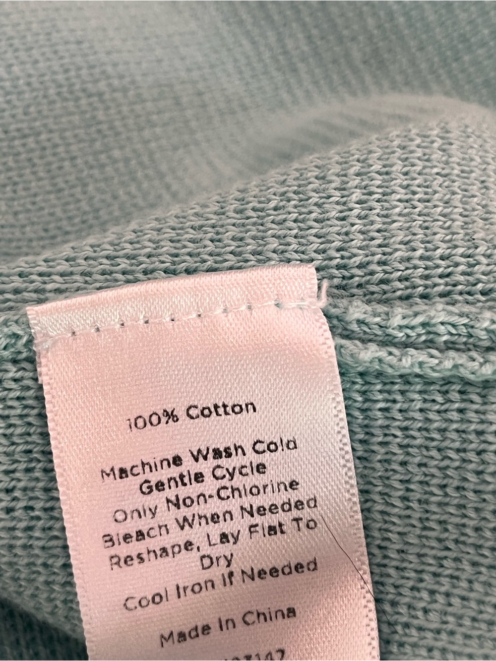Talbots Pastel Blue Collarless Zip-Front Blazer Sweater 100% Cotton Small - Picture 6 of 6